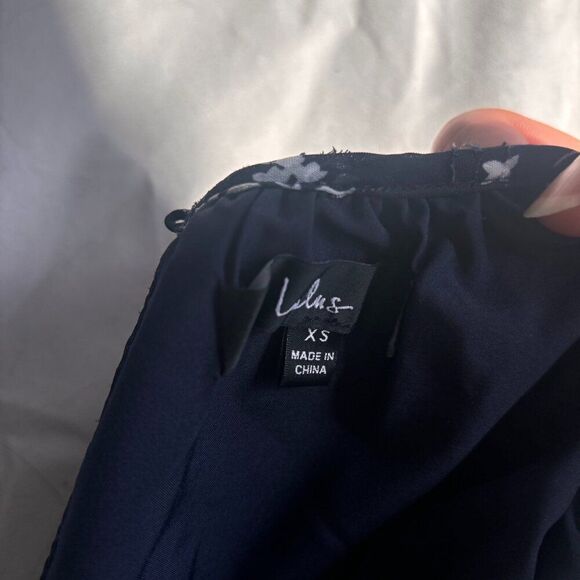 Lulus Navy Blue Floral Print Dress - Picture 6 of 6